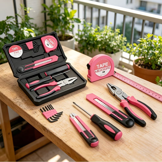 39pcs Pink Tool Kit — Complete Home Repair Set for Women