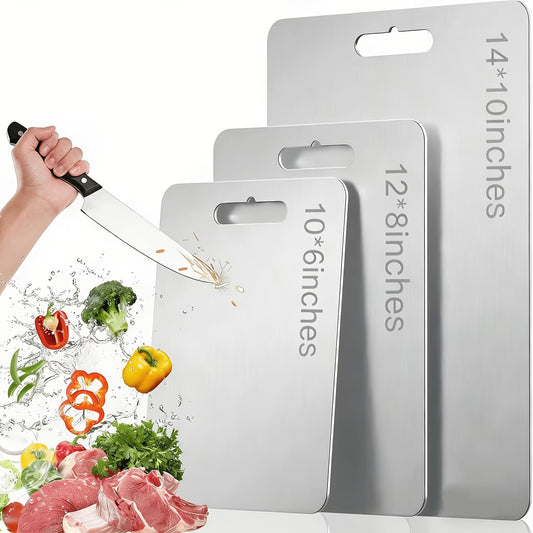 3pcs Premium Stainless Steel Cutting Board Set — Durable, Easy to Clean