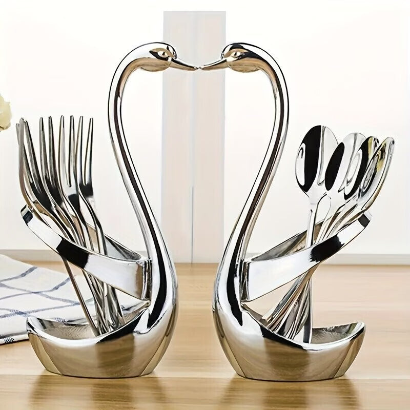 Swan Cutlery Holder Set – Viral Kitchen Aesthetic