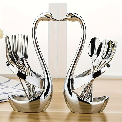 Swan Cutlery Holder Set – Viral Kitchen Aesthetic