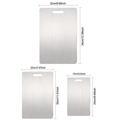 3pcs Premium Stainless Steel Cutting Board Set — Durable, Easy to Clean