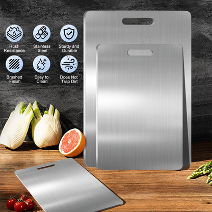 3pcs Premium Stainless Steel Cutting Board Set — Durable, Easy to Clean