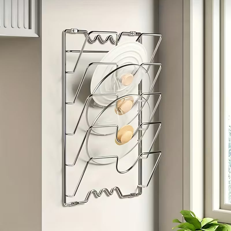 Durable Metal Hanging Pot Lid Storage Rack