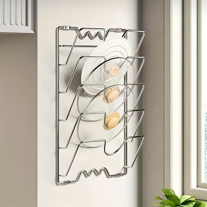 Durable Metal Hanging Pot Lid Storage Rack
