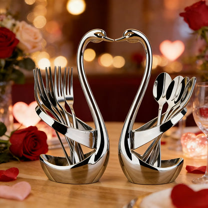 Swan Cutlery Holder Set – Viral Kitchen Aesthetic