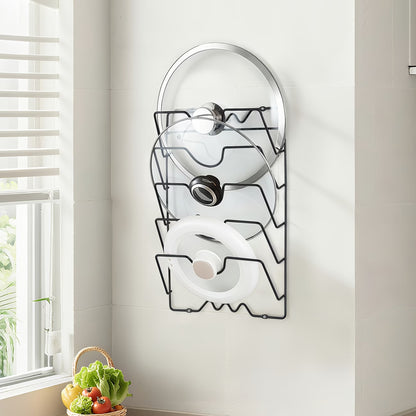 Durable Metal Hanging Pot Lid Storage Rack