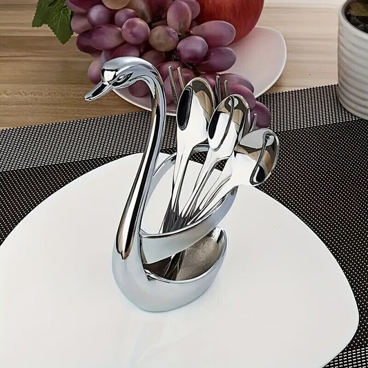 Swan Cutlery Holder Set – Viral Kitchen Aesthetic