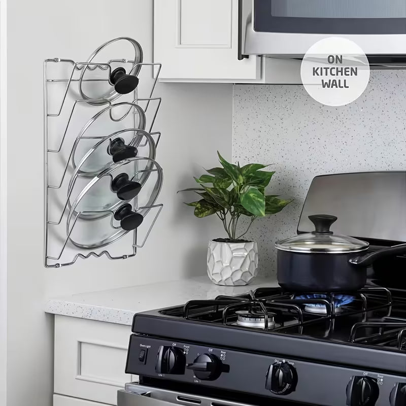 Durable Metal Hanging Pot Lid Storage Rack