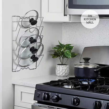 Durable Metal Hanging Pot Lid Storage Rack