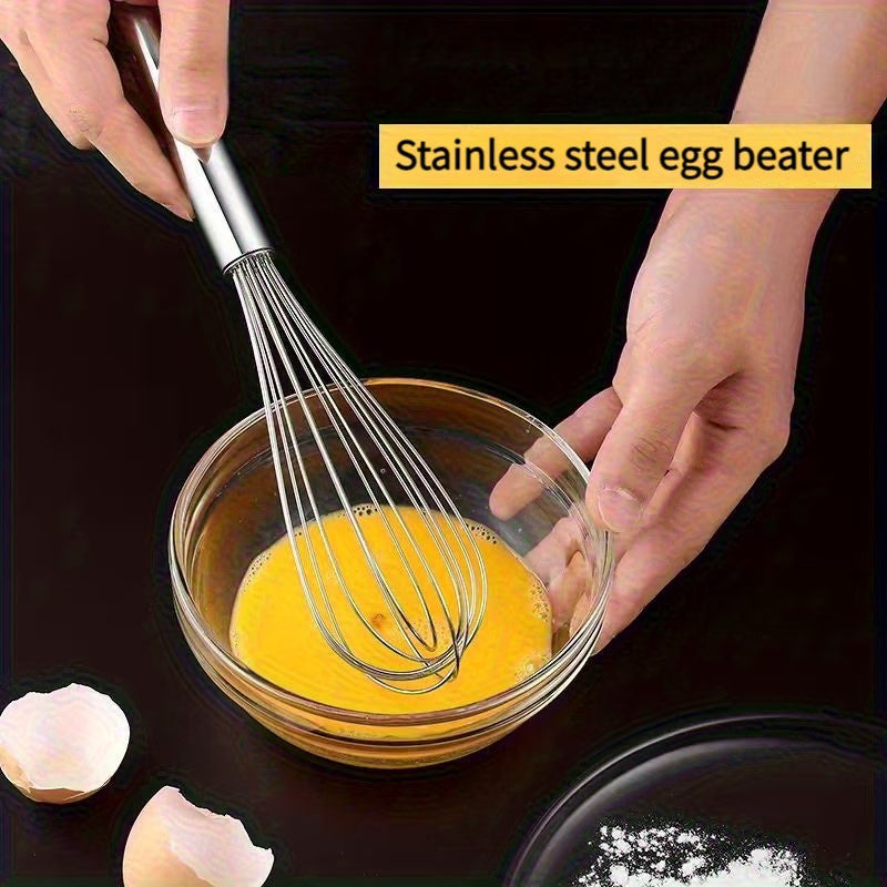 Stainless Steel Whisk 10 Inch — Heat-Resistant Manual Whisk